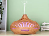 (2-Pack) 550ml Wood-Grain Ultrasonic Aroma Diffuser and Humidifier with 7-Color LED Night Light and V1265-AU-178-QIANMU-2