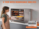 Hot Box Food Warmer, 4-Tier Concession Warmer with Water Tray, 4 Pans, Glass Double-door and V952-XXSPBWJ4CTMMFFLR5V3