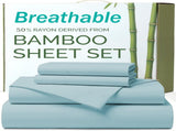 4 Piece Ultra Soft Bamboo Breathable Sheet Set -Hotel 2000TC Breathable Bed Sheets Set with 37 V1317-BAMBOO-AUK-4JT-SKY-BLUE