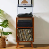 Crosley Asheville Small Vinyl Storage Stand Walnut V398-CRCF1152-WA