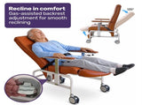 EQUIPMED Deluxe Mobile Geriatric Recliner Day Chair, Adjustable and Removable Meal Tray, Drop Down V219-HELGCHMH6BRA