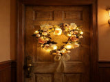 Led Floral Wreath with Lights Artificial Flower Wreath for Front Door Decor Battery Operated V1366-AZ2-W-12905