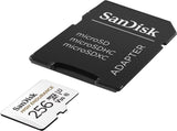 SANDISK HIGH ENDURANCE MICROSDHC CARD SQQNR 256G UHS-I C10 U3 V30 100MB/S R 40MB/S W SD ADAPTOR V28-FFCSAN256GSQQNR
