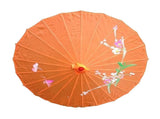 6x PARASOL UMBRELLA Chinese Japanese Bamboo Flower Pattern 80cm Large BULK - Orange V563-6XBR-PARUMB-ORG