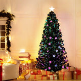 Jingle Jollys 1.8m Christmas Tree Optic Fibre LED Xmas tree Multi Colour XM-TR-LED-6F-GR