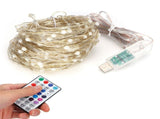 16Colors 200LEDs String Light Copper Wire RGB Decor Lamp IR Remote Control Timing Waterproof V1294-YM0901-3119210002411