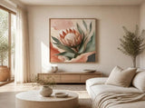 Protea Hush Floating Frame Canvas Wall Art - Portrait - 40W x 50H cm - Black V767-PP-PH-4050-FB