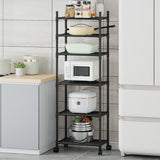 6 Tier Rolling Kitchen Storage Cart with Wheels, Multi-Purpose Organizer for Living Room Bathroom V1366-AZ2-W-14729