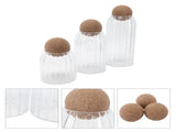 3Pcs Glass Jars with Ball Cork Transparent Sealing Storage Container for Tea Coffee Cereals V1294-YM0901-3118210123711