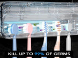 UV Toothbrush Sanitizer, 5 Slots Tooth Brush Sterilizer Cleaner Wall Mounted/Sterilization and Timer V1369-AZ3-W-00538