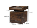 Levede Bedside Table USB Charger Outlet RGB Oak NI1049-OA