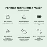 Portable Electric Espresso Coffee Machine Cordless Heat and Cold Brew 3oz Single Serve Mini Coffee V1294-YM0901-H48350W