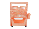 Movable Book Rack Large Capacity 5 Layer Thickened Rollers Multifunctional Movable Bookshelf for V1294-YM0901-3116230009812