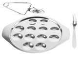 Worgeous Conch Clamp Assembly Plate Escargot Dish Snail Serving Kitchen Baking Tray Silver V1189-LWWAL-20260327-03560