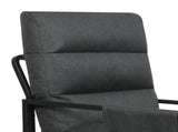 Levede Metal Framed Lounge Chair Linen in Dark Grey CH1150-DG_NZ