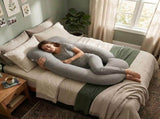 CARLA HOME U Shaped Pregnancy Pillow for Full Body Support Grey - Polyester - Full Body Pillow LSB-36502