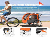 Bike Trailer for Toddlers, Kids, Double Seat, 45 kg Load, 2-In-1 Canopy Carrier Converts to V952-LYS2GHJG820IRLD5RV0