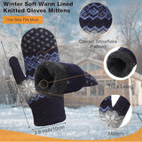 Pack of 3 pairs - Warm gloves for women - Extra thick - Knitted imitation - Suitable for cold V1188-ZXY-117-0027