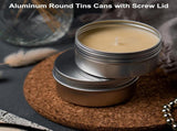 2 Oz Tin Cans, 24 Pcs Aluminum Round Tins, Travel Sized Small Metal Tins Cosmetic Sample Containers V1258-DP02-C-3275