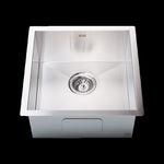 440x440mm Handmade Stainless Steel Undermount / Topmount Kitchen Laundry Sink with Waste V63-772965