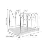 Stainless Steel Kitchen Drying Rack with Pot Cover Storage Organizer, , 1 Piece V1192-AZ-W-27834