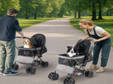 Pet Stroller, 20KG Weight Capacity, Foldable Dog Stroller Cart, 4 Wheels Cats Stroller with Mesh V952-CWTCCGK4QSHSAWPRUV0