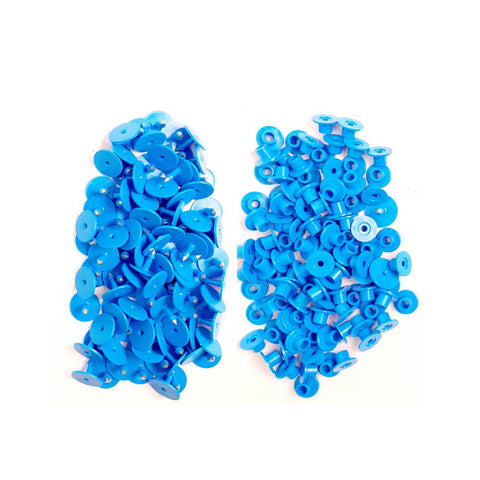 100x Cattle Ear Tags Set - Round Blue Pig Sheep Goat Small Blank Livestock Label V238-SUPDZ-32497460379728