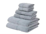 Grey Luxury 6-Piece 100% Cotton Towel Set - 2 Bath Towels, 2 Hand Towels, 2 Face Towels V888-ELOSUNG16786