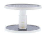 2 Tier Turntable Spice Rack Organizer Rotating Spice Holder Shelf Adjustable Seasoning Organizer V1294-YM0901-3118210165811
