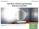 Oval Mirror LED Anti-Fog Illuminated Bathroom Living Room V63-840611