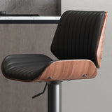 SERENIT European Wooden Modern Bar Stools Bistro Stool with Rotating and Aerodynamic V255-SE-BS5518-BLACK