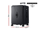 Wanderlite 32" Trunk Luggage Suitcase Travel 5 Wheels Type-C Port TSA Black LUG-ABS-TRUK-32-BK