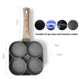 4-Hole Egg Pan Non-Stick Pancake & Omelet Maker for Breakfast Aluminum Griddle for Burgers, V1366-AZ2-W-11878