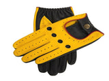 Dents Mens Touchscreen Three Colour Leather Driving Gloves - Yellow/Black/Red V563-5-0010-YLW-BLK-RED-S