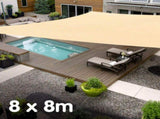 Wallaroo Rectangular Shade Sail 8m x 8m - Sand SS-8X8