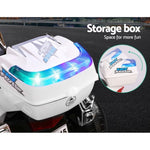 Rigo Kids Electric Ride On Patrol Police Car BMW-Inspired S1K 6V Battery White RCAR-MBIKE-POLICE-WH