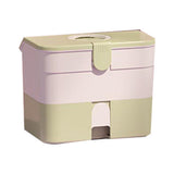 Cosmetic Storage Box 2 Layers Drawer Large Capacity Portable Makeup Storage Box with Handle for Nail V1294-YM0521-3117220310313