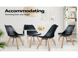 Artiss Dining Chairs Set of 4 Leather Plastic DSW Replica Wooden Black BA-BB-DSW-PU-BKX4