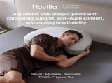 Tencel Side Sleeper Pillow for Neck and Shoulder Pain, Curved Crescent Design with Adjustable V1107-115-77058