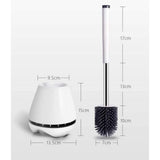 Toilet Brush and Holder, Toilet Bowl Brush and Holder with Long Handle, Plastic Holder Easy to Hide, V1192-AZ-W-13602