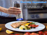 Salt and Pepper Grinder Electric Gravity Grinder, Refillable Automatic One-Hand Operated Mill Set V1192-AZ-W-13157