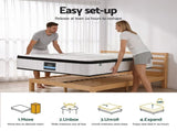 Giselle Bedding King Single Mattress 30cm Pocket Spring Euro Top Medium Firm Foam MATTRESS-E-VERVE-30-KS
