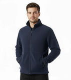 Mens Polar Fleece Full Zip Jumper Jacket Winter Warm in Navy Blue V563-PFFZM49-L
