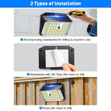 6 Pack Black Solar Motion Sensor Lights Outdoor Security Lamp 2000LM IP65 V178-59205