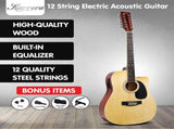 Karrera 12-String Acoustic Guitar with EQ - Natural 12S-EQ-NAT