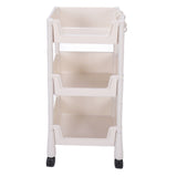 Mobile Utility Cart On Wheels Compact Movable Storage Book Shelves Trolley Rack Cart Organizer 3 V1294-YM0901-3117240283012