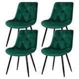 Artiss Dining Chairs Set of 4 Velvet Diamond Tufted Green UPHO-C-DIN-5218-VEL-GRX4