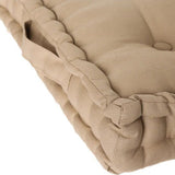 Beige Tufted Cotton Floor Cushion with Handle, Extra Thick, 38.5 x 38.5 x 8 cm V1188-MS-731-119