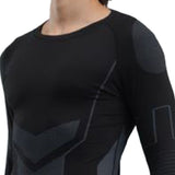 Men Thermal Underwear Set Shirt Pants Autumn Slim Fit Thermal Underwear Top Bottom Set Black S V1294-YM0901-3117240269311