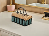Handwoven Multi-Color Plastic Tote Bag for Storage and Versatile Use V1192-AZ-W-29783